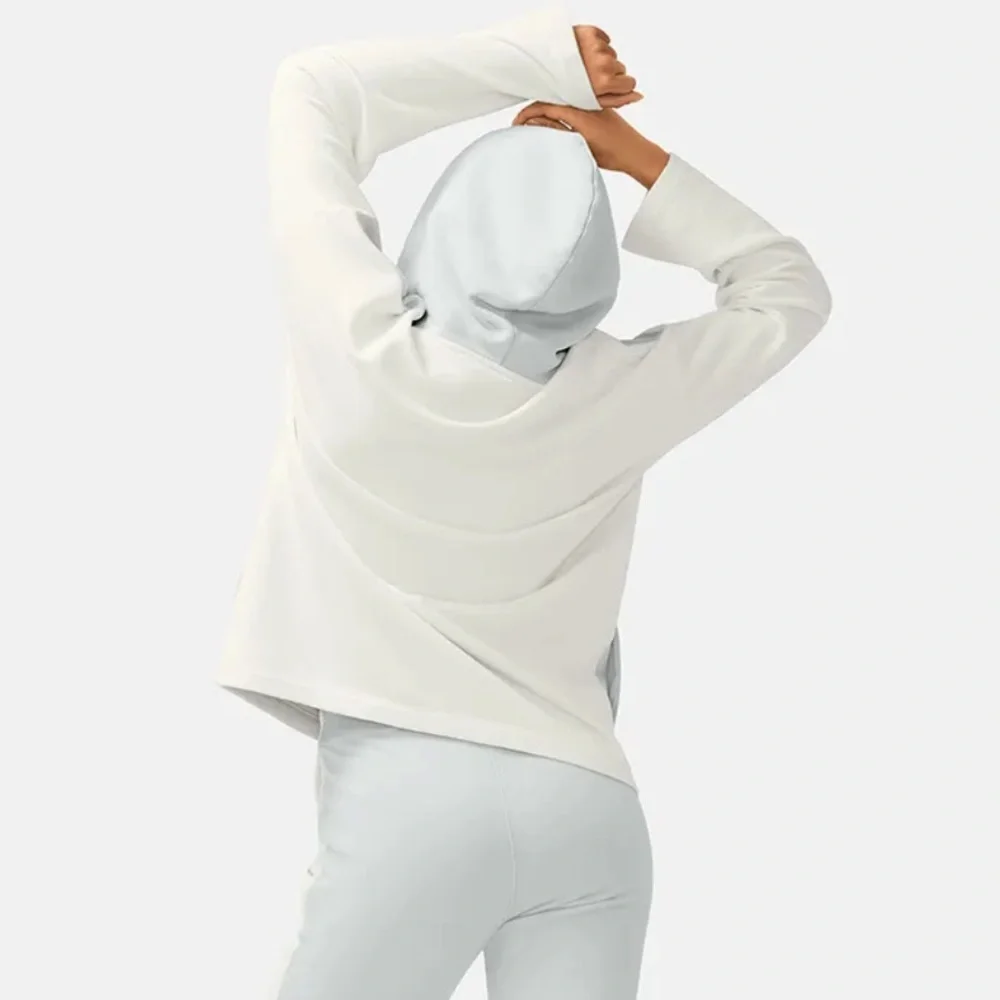 Outdoor Voices Soft Cotton Oversized Hoodie in Dove/Bone M - Picture 2 of 8